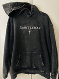 Saint Lemay Clothing Saint Lemay Embroidered Faded Hoodie - Faded Black